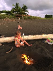 Making Smores on the beach